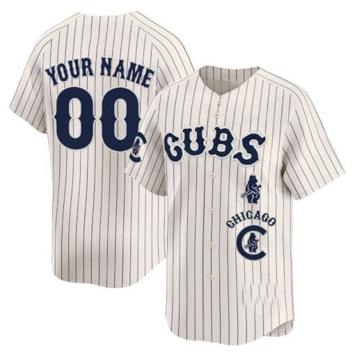 Custom Chicago Cubs Special Vapor Premier Limited Jersey ¨C All Stitched-Cream Pinstripe HOLBERT