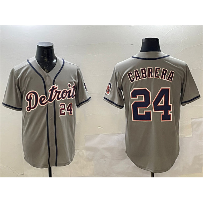 Detroit Tigers #24 Miguel Cabrera Gray HOLBERT Cool Base Stitched Jersey