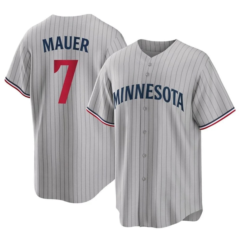 Minnesota Twins #7 Joe Mauer Player Gray HOLBERTGame Limited Home Stitched Jerseys