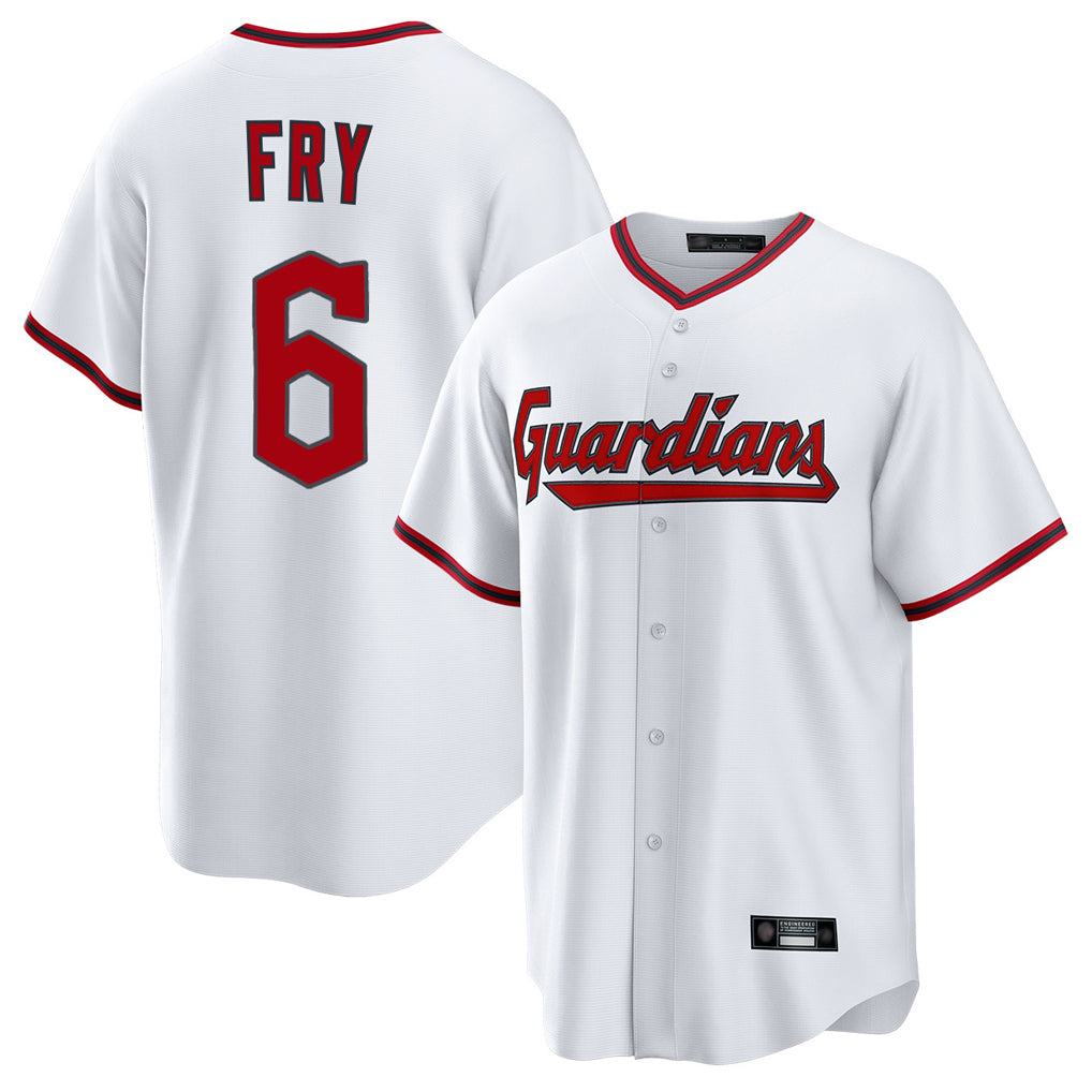 Cleveland Guardians #6 David Fry Player White HOLBERT Game Home Stitched Jerseys