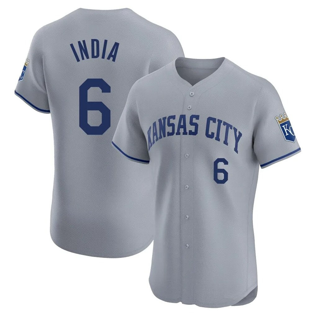 Kansas City Royals #6 Jonathan India Player Gray HOLBERT Limited Elite Home Stitched Jerseys