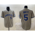 Kansas City Royals #5 George Brett Gray HOLBERT 2024 Away Limited Stitched Jersey