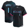 Miami Marlins #1 Connor Norby Player Black HOLBERT City Connect Home Limited Stitched Jerseys