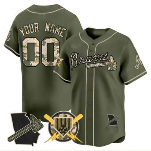 Custom Atlanta Braves Armed Forces Day Vapor Premier Limited Jersey ¨CGreen HOLBERT