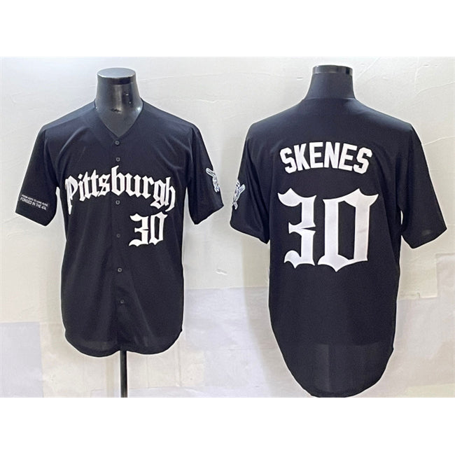 Pittsburgh Pirates #30 Paul Skenes Black HOLBERT 'Gothic Steel City Edition' Vapor Limited Stitched Jersey