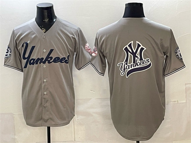 New York Yankees Team Big Logo Grey HOLBERT With Patch Limited Stitched Jersey