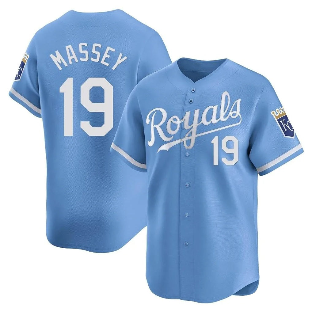 Kansas City Royals #19 Michael Massey Player Light Blue HOLBERT Alt Limited Home Stitched Jerseys