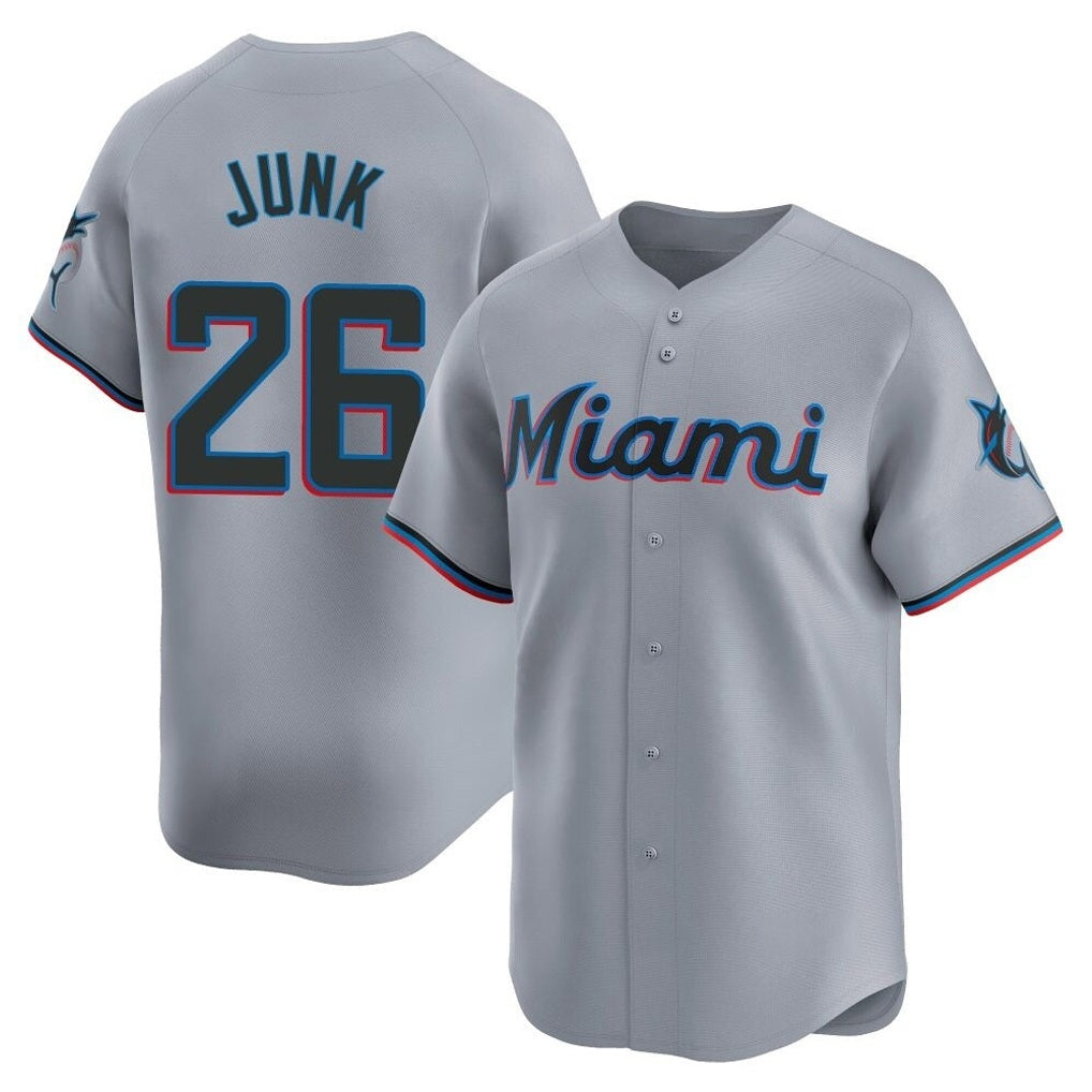 Miami Marlins #26 Janson Junk Player Gray HOLBERT Home Limited Stitched Jerseys