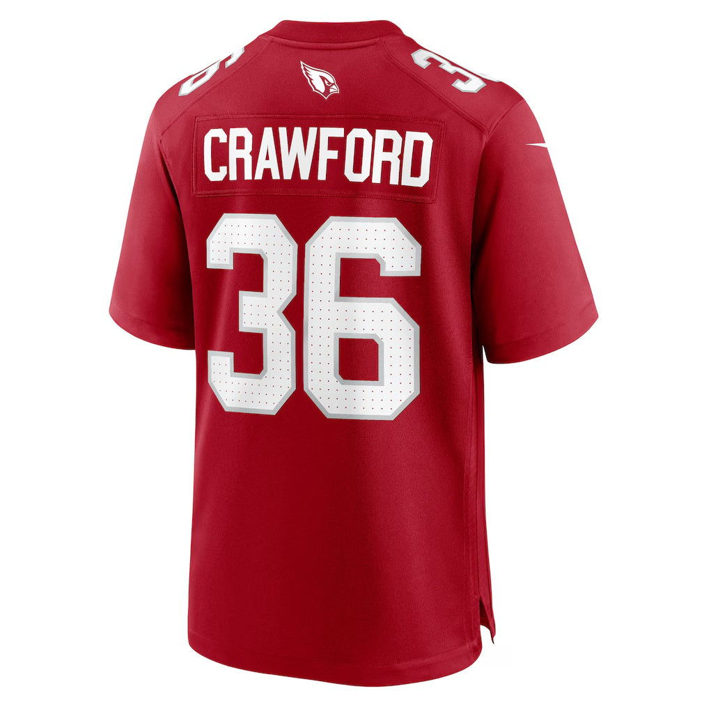 A.Cardinals #36 Kitan Crawford Cardinal HOLBERT Team Game Jersey