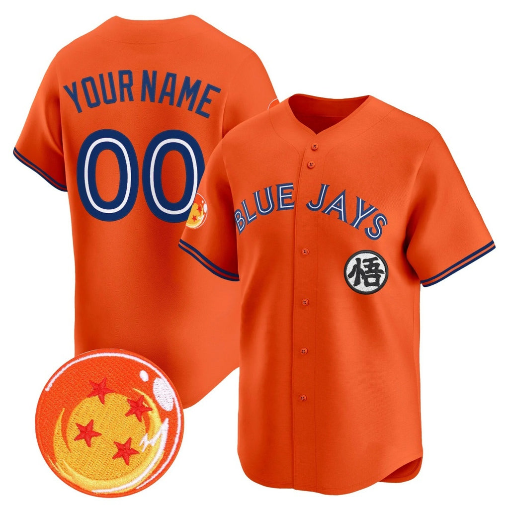 Custom Toronto Blue Jays x Dragon Ball Orange HOLBERT Vapor Premier Limited Jersey - All Stitched