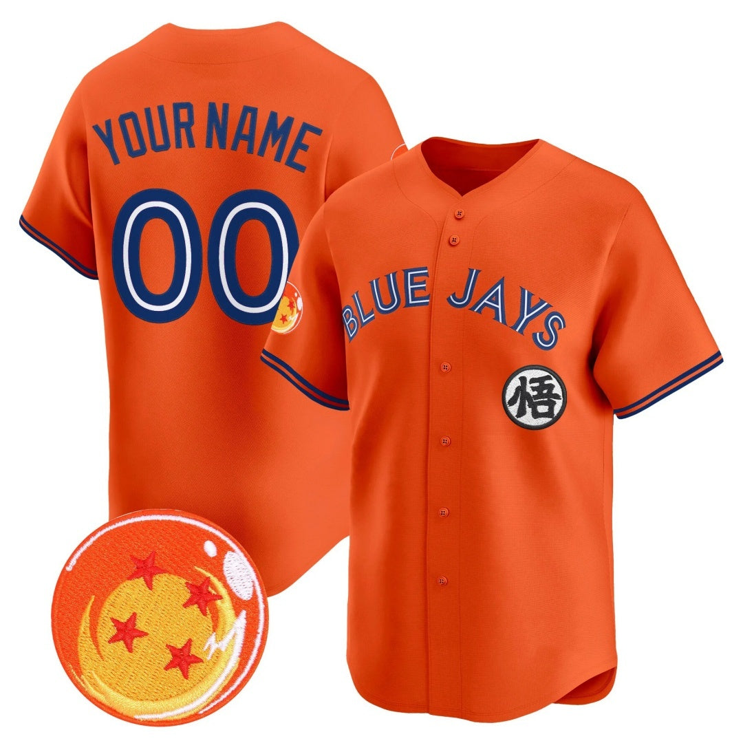 Custom Toronto Blue Jays x Dragon Ball Orange HOLBERT Vapor Premier Limited Jersey - All Stitched