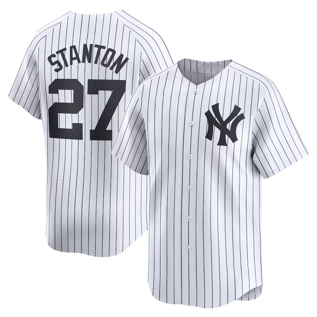 New York Yankees #27 Giancarlo Stanton White HOLBERT Home Limited Player Jersey