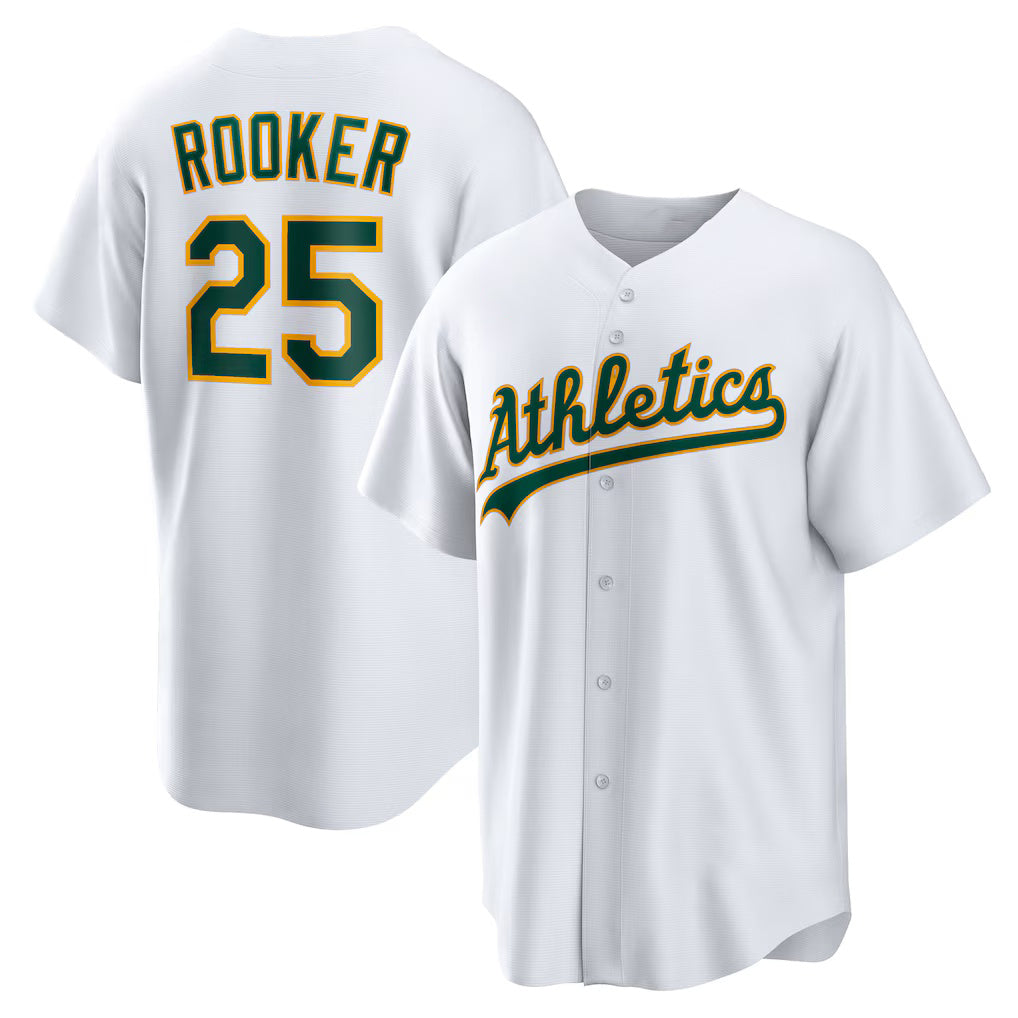 Oakland Athletics #25 Brent Rooker White HOLBERT Home Replica Jersey