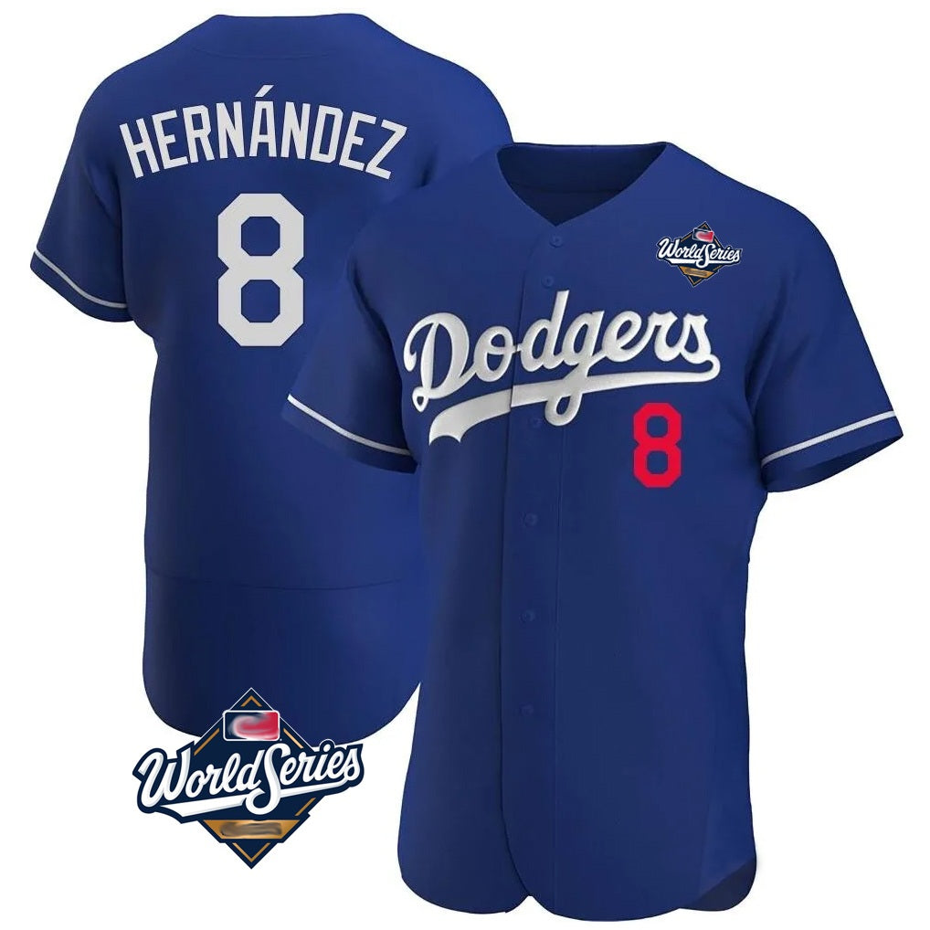 Los Angeles Dodgers #8 Enrique Hern¨¢ndez Player Royal HOLBERT World Series Limited Elite Home Stitched Jerseys