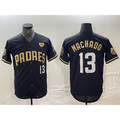 San Diego Padres #13 Manny Machado Black Gold HOLBERT With Patch Cool Base Stitched Jersey
