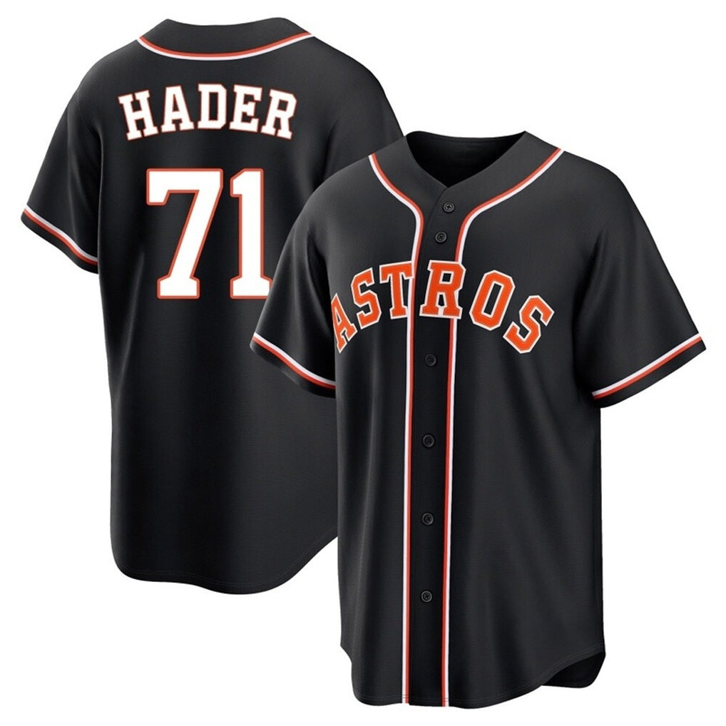 Houston Astros #71 Josh Hader Player Black HOLBERT Fashion Out Home Game Stitched Jerseys