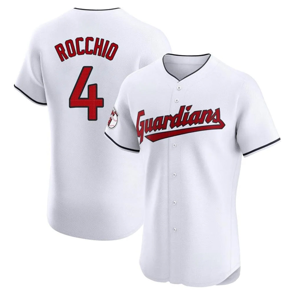 Cleveland Guardians #4 Brayan Rocchio Player White HOLBERT Limited Elite Home Stitched Jerseys