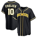 Milwaukee Brewers #10 Sal Frelick Player Black HOLBERT Fashion Out Home Game Stitched Jerseys