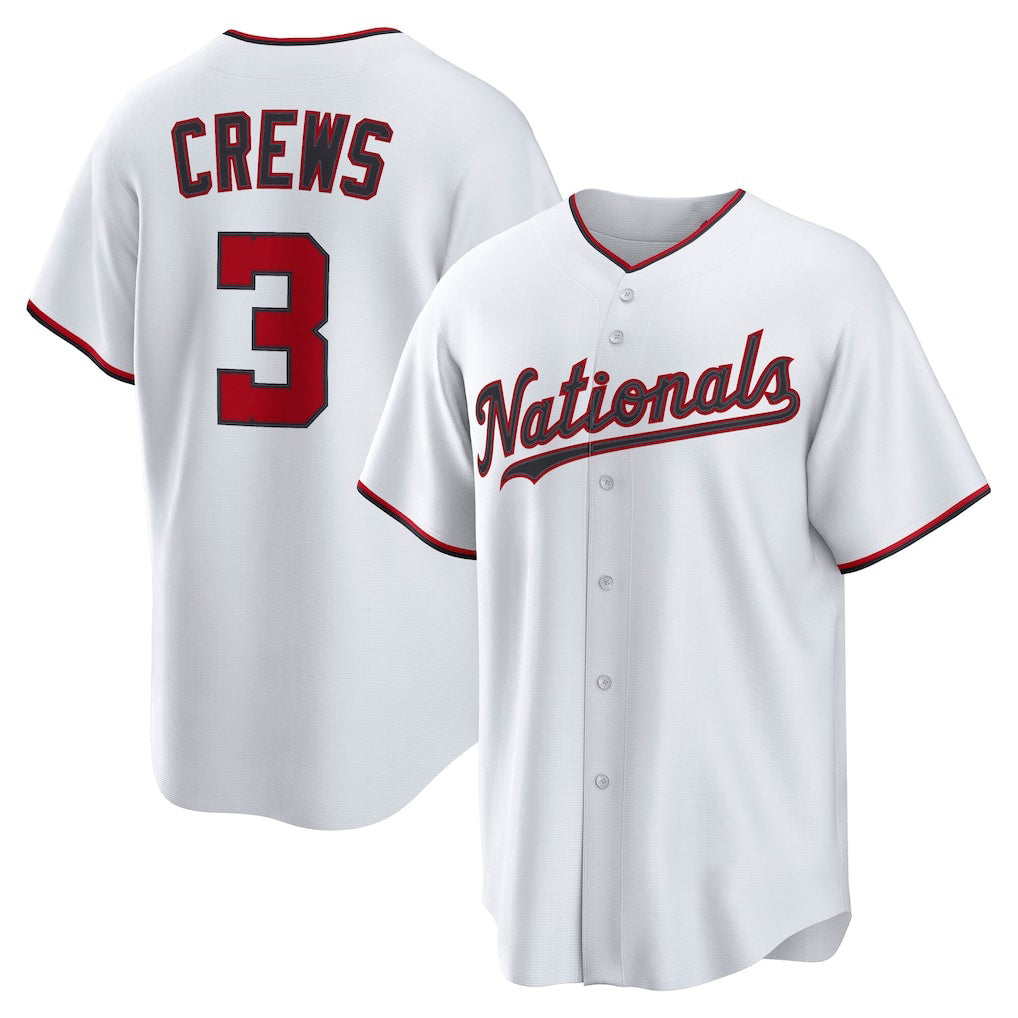 Washington Nationals #3 Dylan Crews White HOLBERT Home Replica Jersey