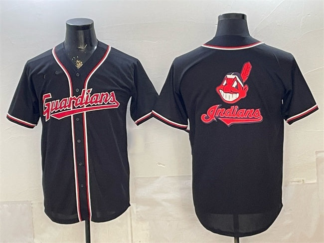 Cleveland Guardians Team Big Logo 2026 Fashion Replica Black HOLBERT Out Stitched Jersey