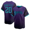 Arizona Diamondbacks #20 Luis Gonzalez Player Purple HOLBERT City Connect Limited Home Game Stitched Jerseys