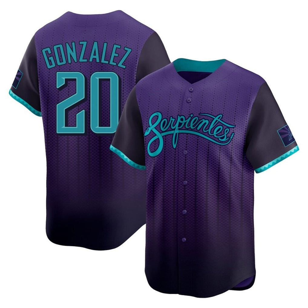 Arizona Diamondbacks #20 Luis Gonzalez Player Purple HOLBERT City Connect Limited Home Game Stitched Jerseys