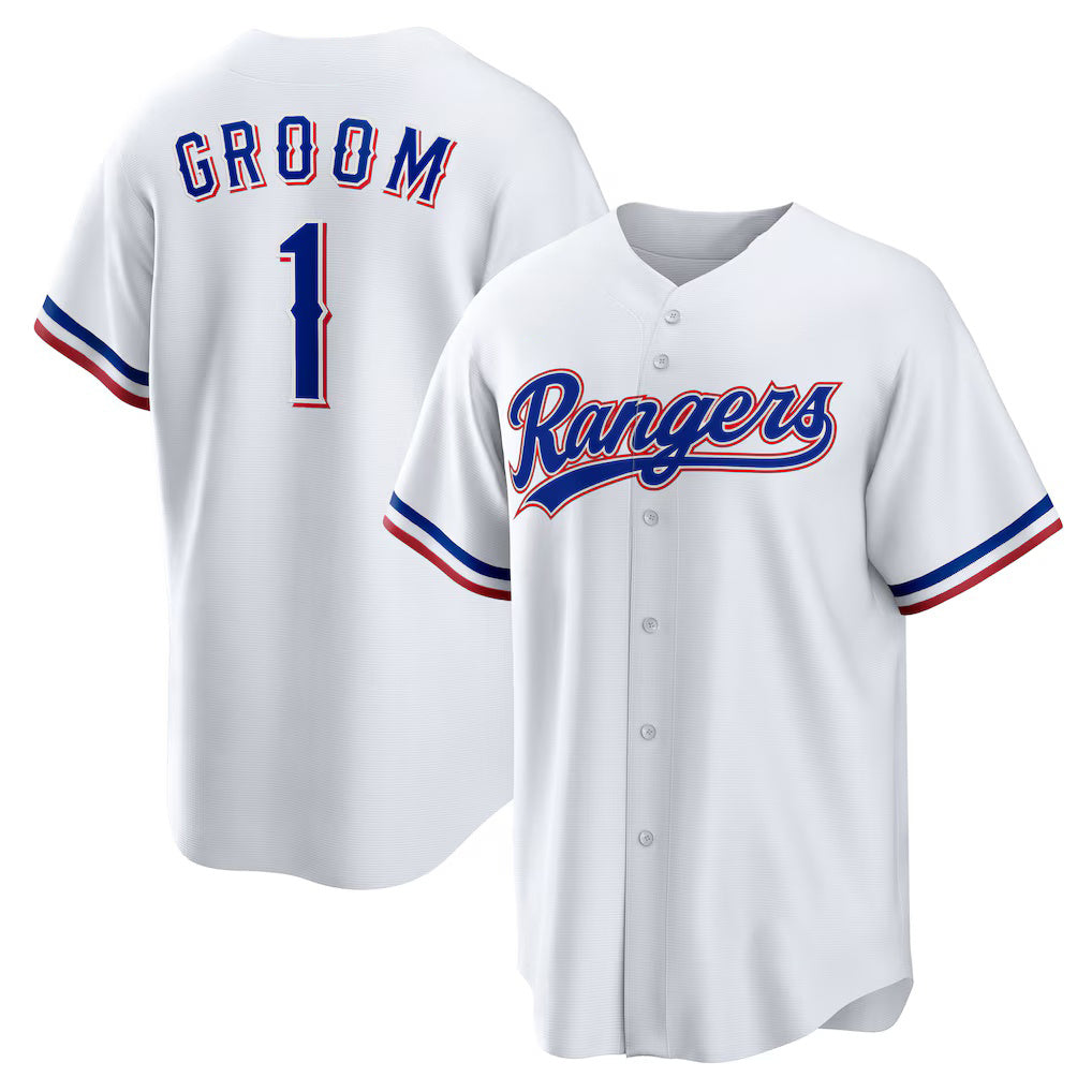 Texas Rangers #1 Groom Home White HOLBERT Replica Jersey