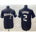 Milwaukee Brewers #2 Brice Turang Black HOLBERT 'Gothic 414 Shadows Edition' Vapor Premier Limited Stitched Jersey