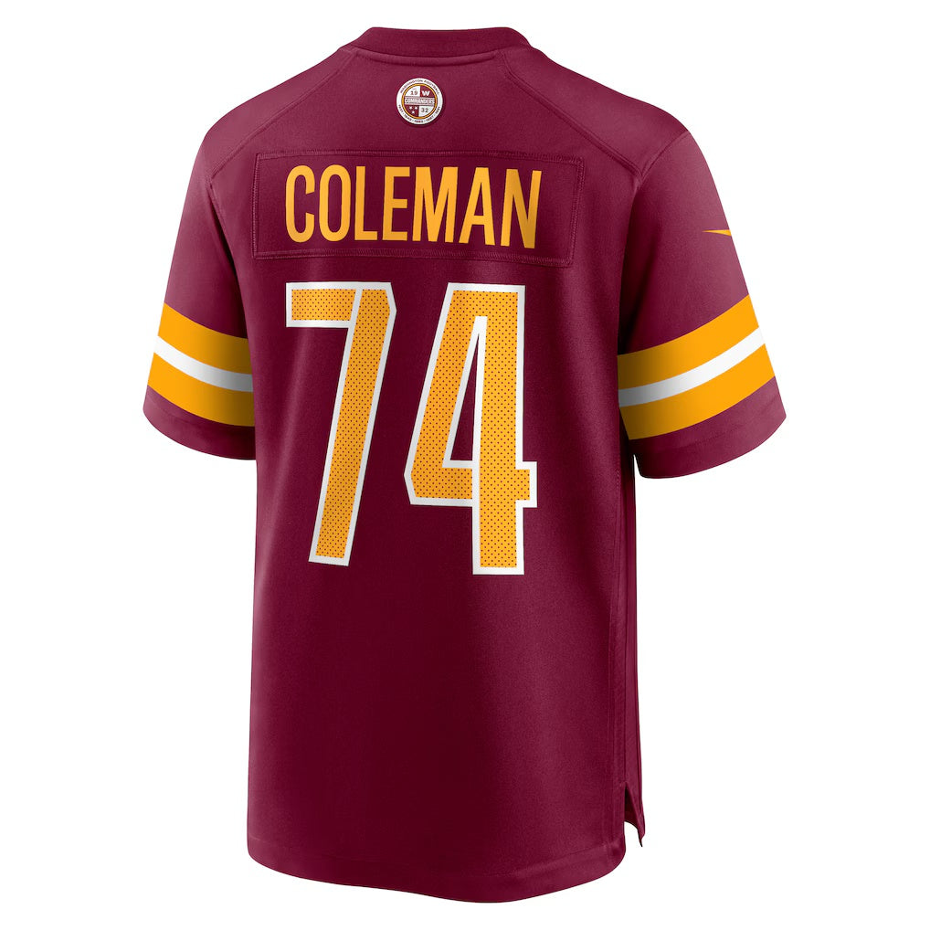 W.Commanders #74 Brandon Coleman Burgundy HOLBERT Game Jersey