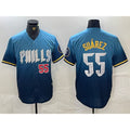 Philadelphia Phillies #55 Ranger Suarez Blue HOLBERT 2024 City Player Number Cool Base Jerseys