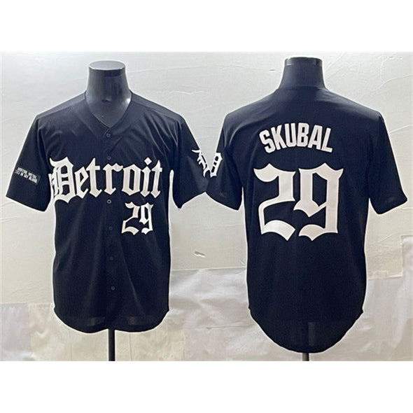 Detroit Tigers #29 Tarik Skubal Black HOLBERT 'Motor Gothic Edition' Vapor Premier Limited Stitched Jersey
