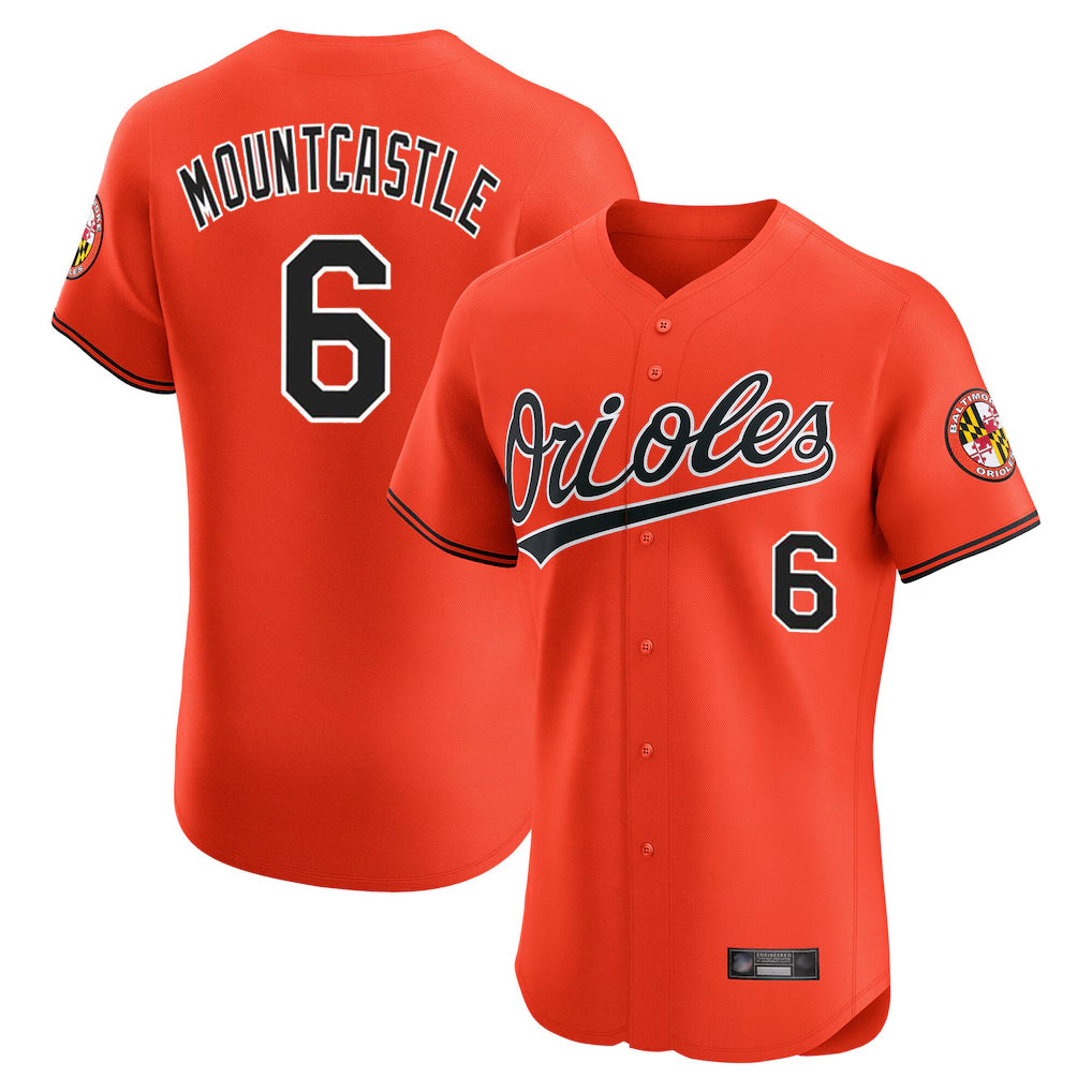 Baltimore Orioles #6 Ryan Mountcastle Player Orange HOLBERT Limited Elite Home Game Stitched Jerseys