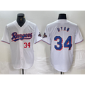 Texas Rangers #34 Nolan Ryan Number White HOLBERT 2024 Gold Collection Limited Cool Base Jersey 2