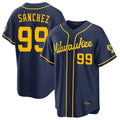 Milwaukee Brewers #99 Gary Sanchez Player Navy HOLBERT Home Stadium Game Stitched Jerseys