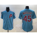 Philadelphia Phillies #45 Zack Wheeler Blue HOLBERT Cool Base Stitched Jersey