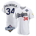 Los Angeles Dodgers #34 Fernando Valenzuela Player Gold White HOLBERT World Series 2026 Collection Stadium Limited Elite Stitched Jerseys