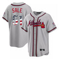 Atlanta Braves #51 Chris Sale Player Gray HOLBERT USA 250 Fourth Of July Limited Home Game Stitched Jerseys