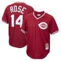 Cincinnati Reds #14 Pete Rose Player Red HOLBERT Throwback Cooperstown Collection Limited T-shirt Stitched Jerseys