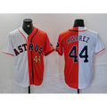 Houston Astros #44 Yordan Alvarez Number White Orange HOLBERT Split Stitched Jersey