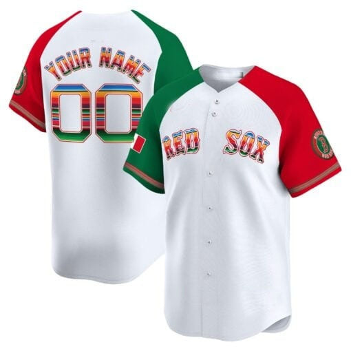 Custom Boston Red Sox Mexico White HOLBERT Vapor Premier Limited Jersey ¨C Aiternate