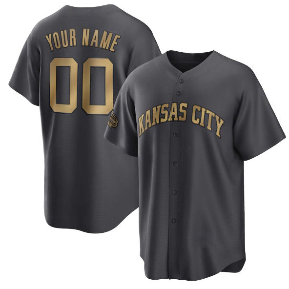 Custom Kansas City Royals Active Player Charcoal HOLBERT 2022 All-Star Cool Base Stitched Jersey