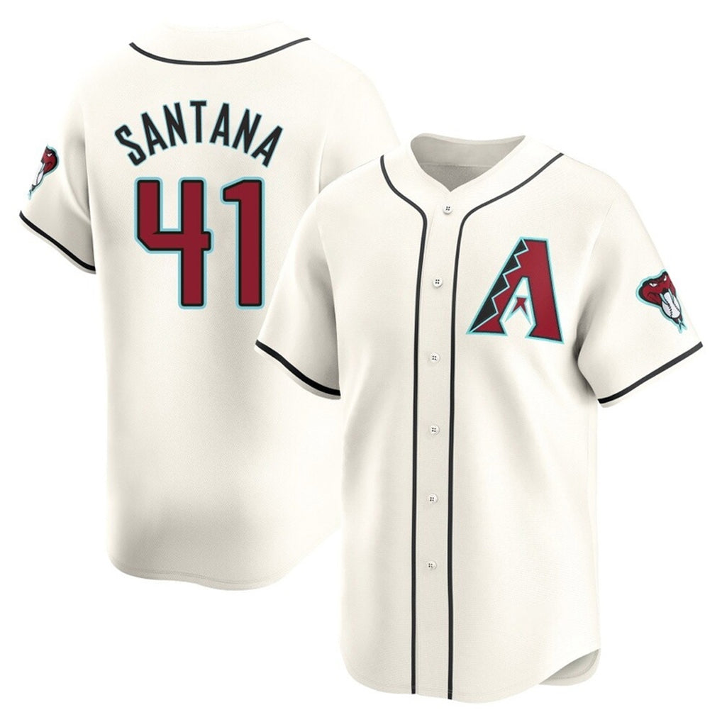 Arizona Diamondbacks #41 Carlos Santana Player Cream HOLBERT Limited Home Game Stitched Jerseys