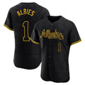 Atlanta Braves #1 Ozzie Albies Player Black HOLBERT Snake Skin City Limited Elite Home Game Stitched Jerseys