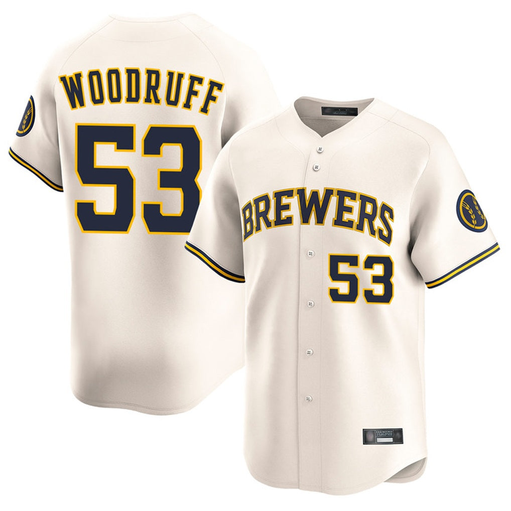Milwaukee Brewers #53 Brandon Woodruff Player Cream HOLBERT Home Limited Game Stitched Jerseys
