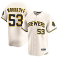 Milwaukee Brewers #53 Brandon Woodruff Player Cream HOLBERT Home Limited Game Stitched Jerseys