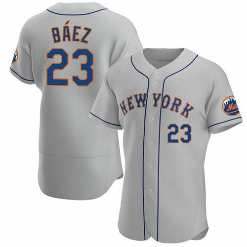 New York Mets #23 Javier Baez Gray HOLBERT Anthentic Jersey