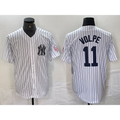 New York Yankees #11 Anthony Volpe Name White HOLBERT With Patch 2024 Cool Base Stitched Jersey