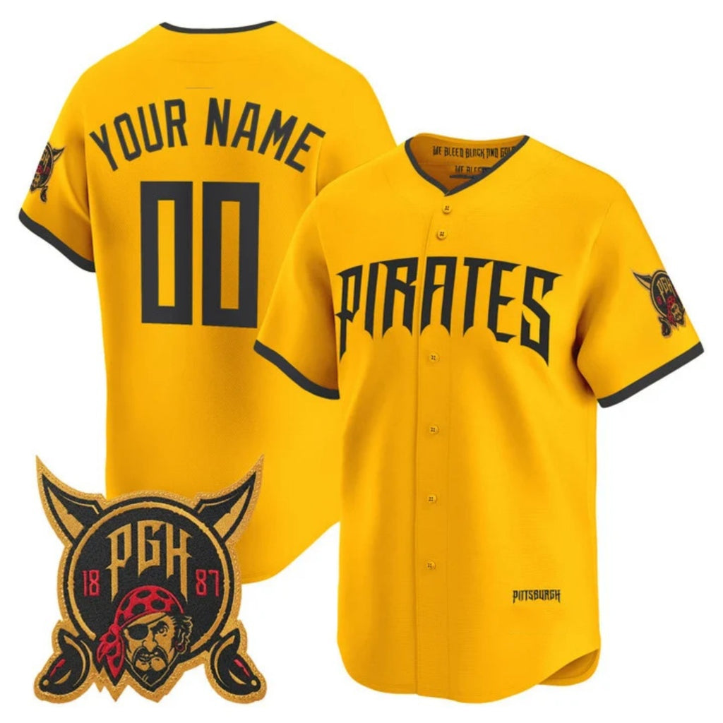 Custom Pittsburgh Pirates Gold HOLBERT 2026 City Connect Stadium Stitched Jersey