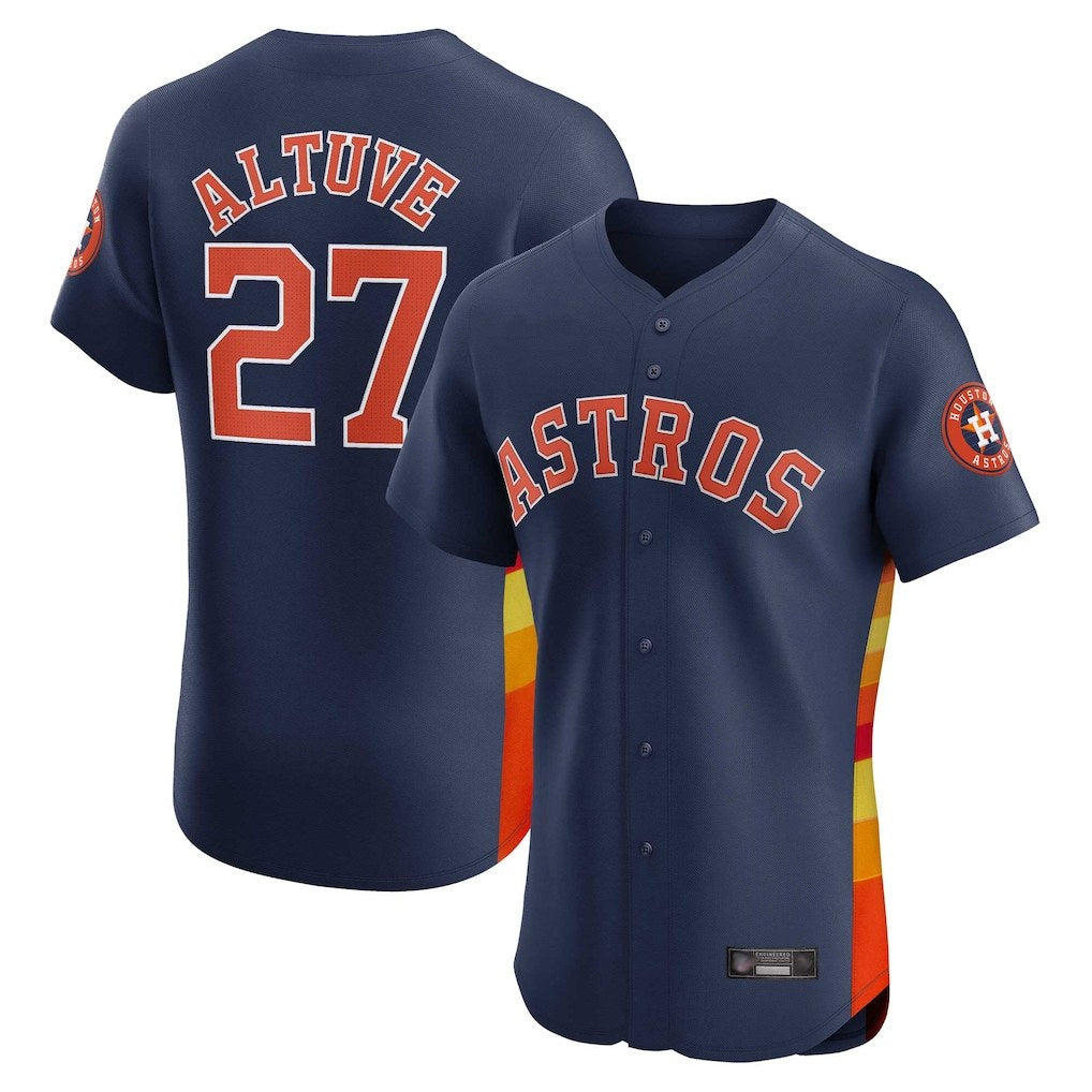 Houston Astros #27 Jose Altuve Player Navy HOLBERT Limited Elite Home Stitched Jerseys