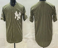 New York Yankees Blank Olive HOLBERT Pinstripe 2026 Armed Forces Day Salute To Service Jersey
